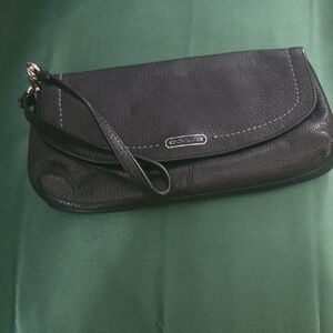 Coach Black Leather Wristlet